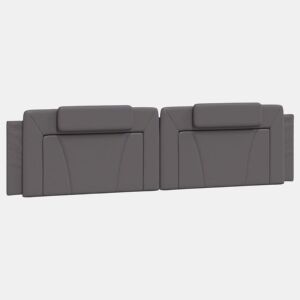 Almofadão de Cabeceira - Cabeceira de cama 200 cm couro artificial cinzento