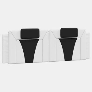 Almofadão de Cabeceira - Cabeceira de cama 160 cm couro artificial branco e preto