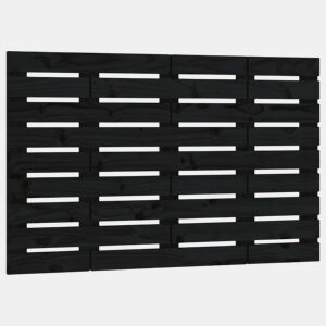 Cabeceira - Cabeceira de cama de parede 106x3x63 cm madeira de pinho maciça preto