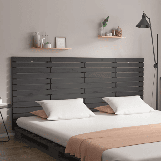 Cabeceira - Cabeceira de cama de parede 166x3x91,5 cm madeira de pinho maciça cinza