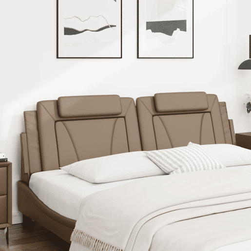 Almofadão de Cabeceira - Cabeceira de cama 180 cm couro artificial cappuccino