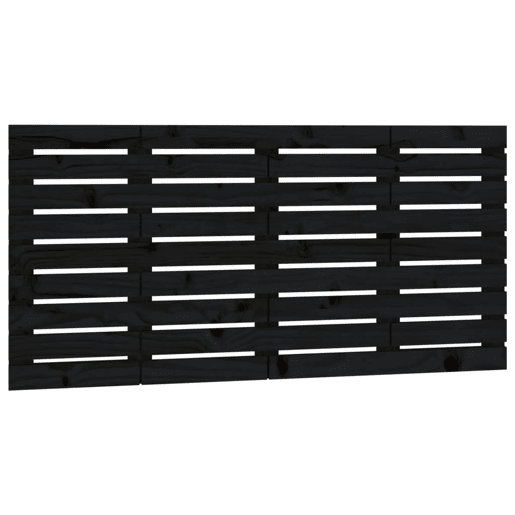 Cabeceira - Cabeceira de cama de parede 126x3x63 cm madeira de pinho maciça preto