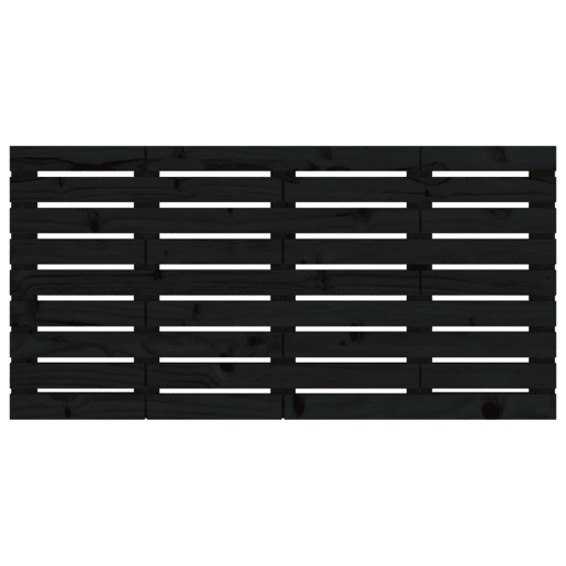 Cabeceira - Cabeceira de cama de parede 126x3x63 cm madeira de pinho maciça preto