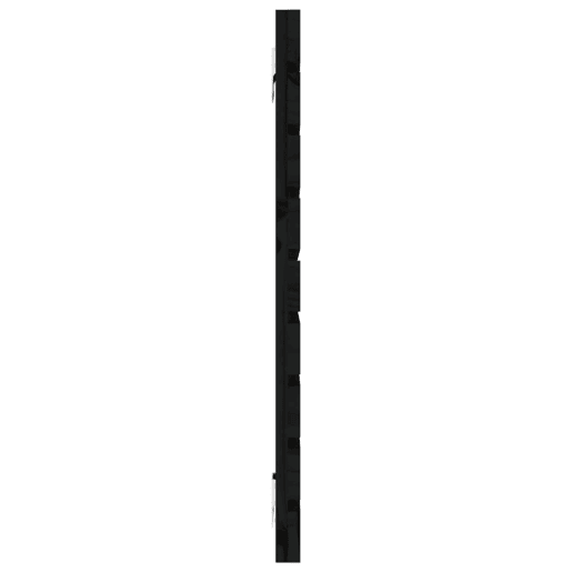 Cabeceira - Cabeceira de cama de parede 126x3x63 cm madeira de pinho maciça preto