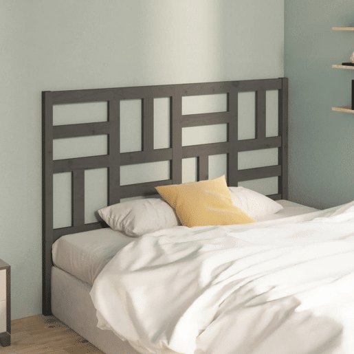 Cabeceira - Cabeceira de cama 126x4x104 cm pinho maciço cinzento