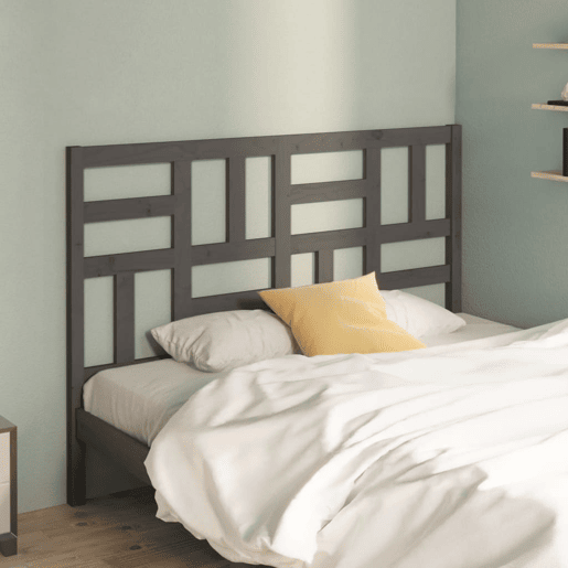 Cabeceira - Cabeceira de cama 126x4x104 cm pinho maciço cinzento