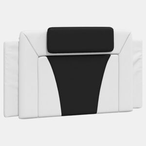 Almofadão de Cabeceira - Cabeceira de cama 100 cm couro artificial preto e branco