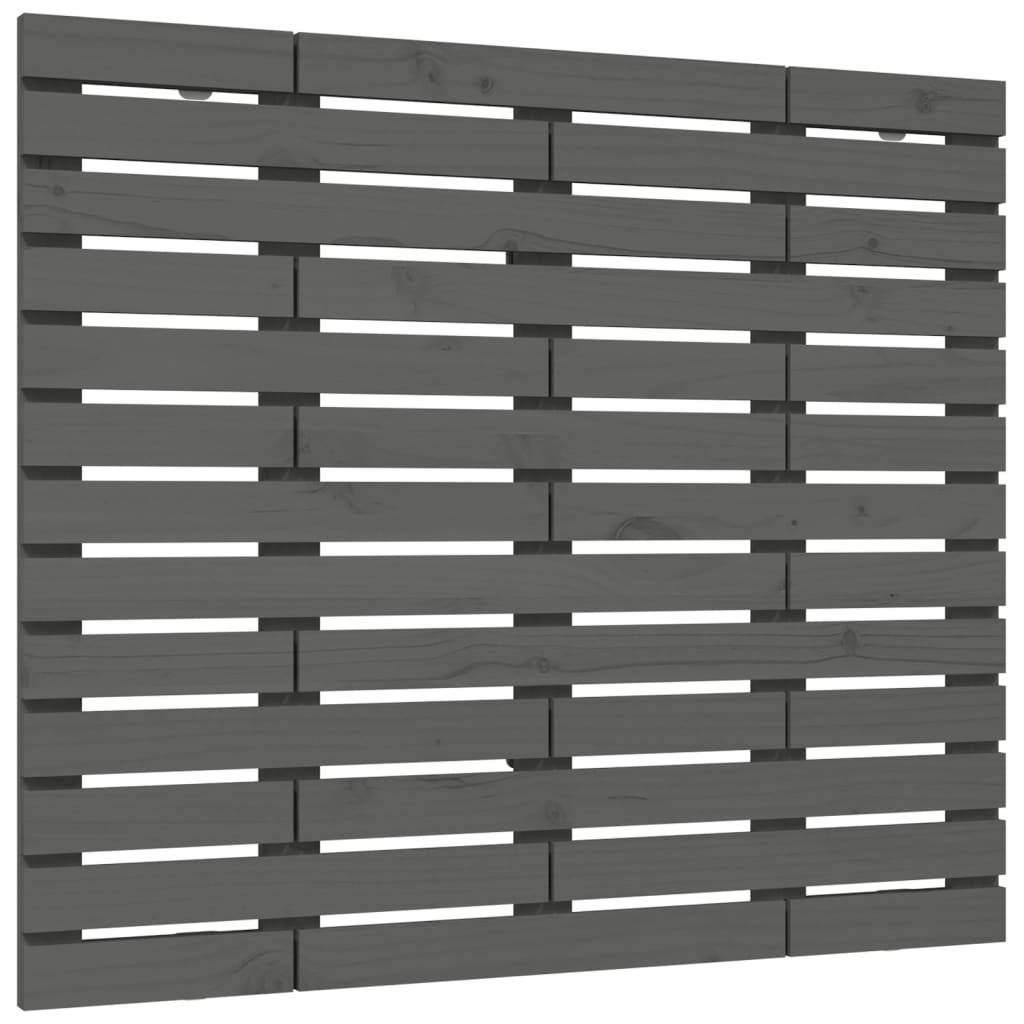 Cabecero cama - mueble cabecero de pared madera maciza pino gris 96x3x91,5