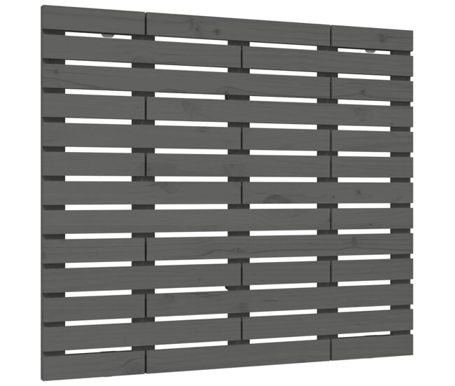 Cabecero cama - mueble cabecero de pared madera maciza pino gris 96x3x91,5