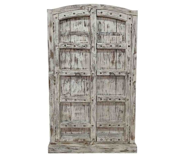 Armario de madera acabado artesanal gris 107x42x191h cm