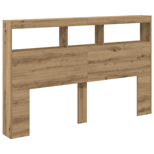 Armário Cabeceira - Cabeceira de cama c luzes LED 160x17x102 cm carvalho artisiano