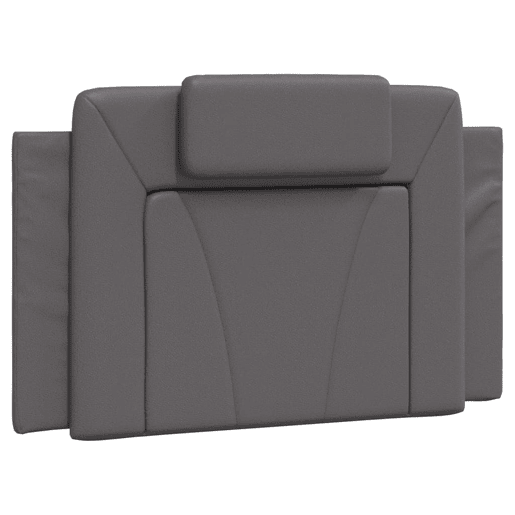 Almofadão de Cabeceira - Cabeceira de cama 90 cm couro artificial cinzento