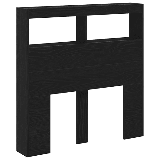 Armário Cabeceira - Cabeceira de cama c luzes LED 100x17x102 cm carvalho preto