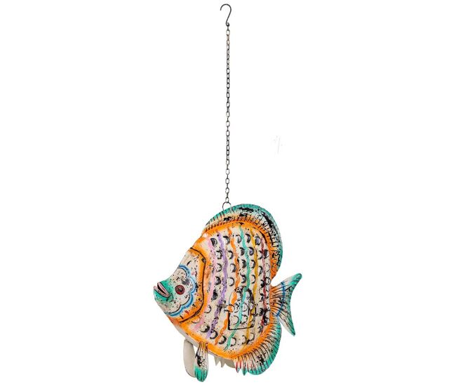 Figura pez de metal multicolor, 58x15x61h cm