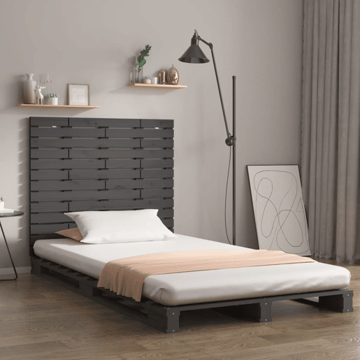 Cabeceira - Cabeceira de cama de parede 81x3x91,5 cm madeira de pinho maciça cinza