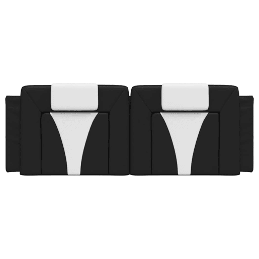 Almofadão de Cabeceira - Cabeceira de cama 140 cm couro artificial preto e branco