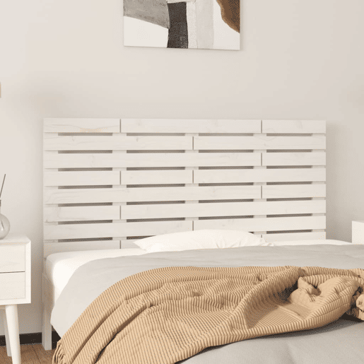 Cabeceira - Cabeceira de cama de parede 126x3x63 cm madeira de pinho maciça branco