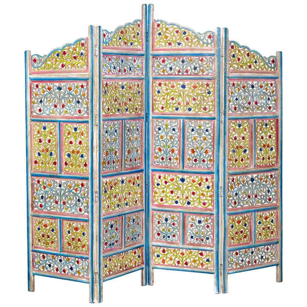 Biombo de madera artesanal