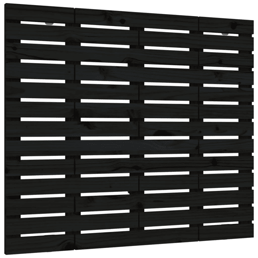 Cabeceira - Cabeceira de cama de parede 106x3x91,5 cm madeira de pinho maciça preto