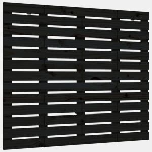 Cabeceira - Cabeceira de cama de parede 106x3x91,5 cm madeira de pinho maciça preto