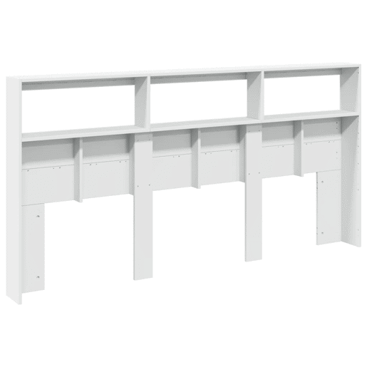 Armário de Cabeceira - Cabeceira de cama com luzes LED 200x17x102 cm branco