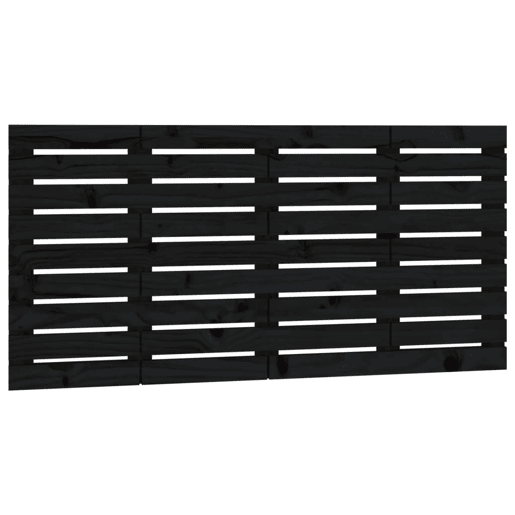 Cabeceira - Cabeceira de cama de parede 146x3x63 cm madeira de pinho maciça preto