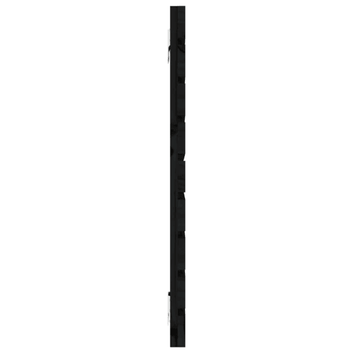 Cabeceira - Cabeceira de cama de parede 146x3x63 cm madeira de pinho maciça preto