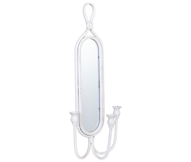 Candelabro de pared de metal envejecido dorado 26x13x62h cm