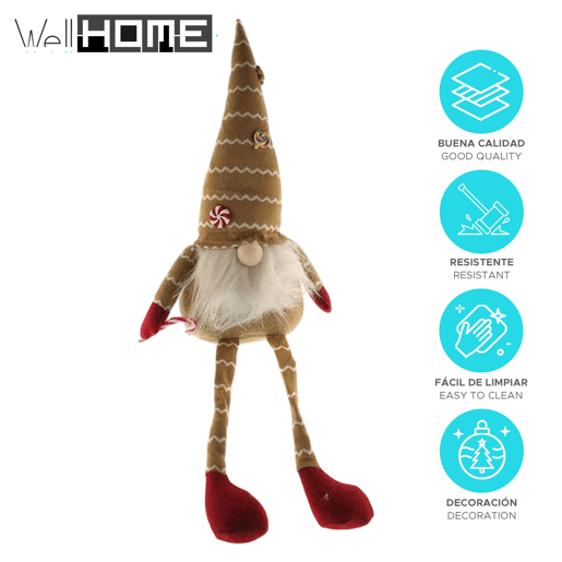 Decoração de Natal de gnomo de pés longos com chapéu, design nórdico original