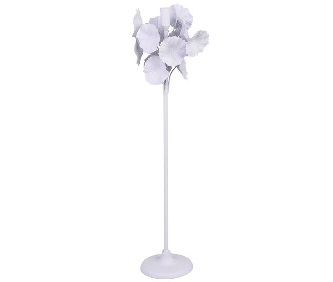 Candelabro de metal blanco 18x18x69 cm