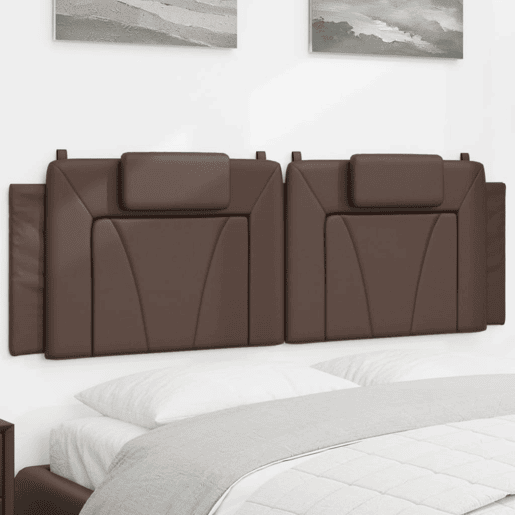Almofadão de Cabeceira - Cabeceira de cama 160 cm couro artificial castanho