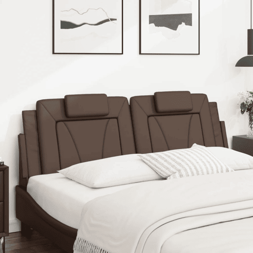 Almofadão de Cabeceira - Cabeceira de cama 160 cm couro artificial castanho