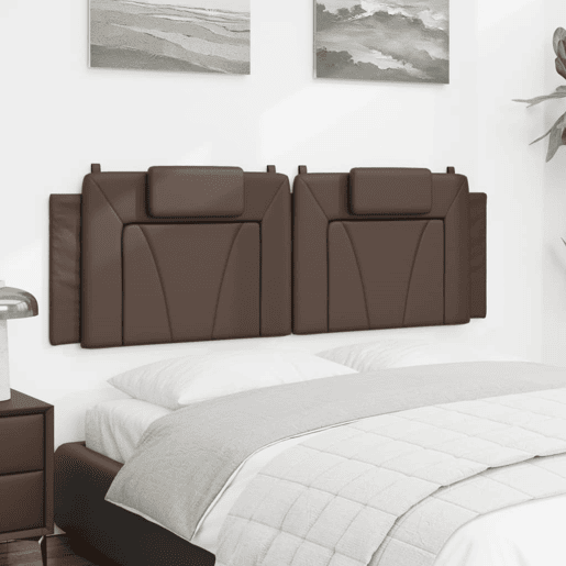 Almofadão de Cabeceira - Cabeceira de cama 160 cm couro artificial castanho