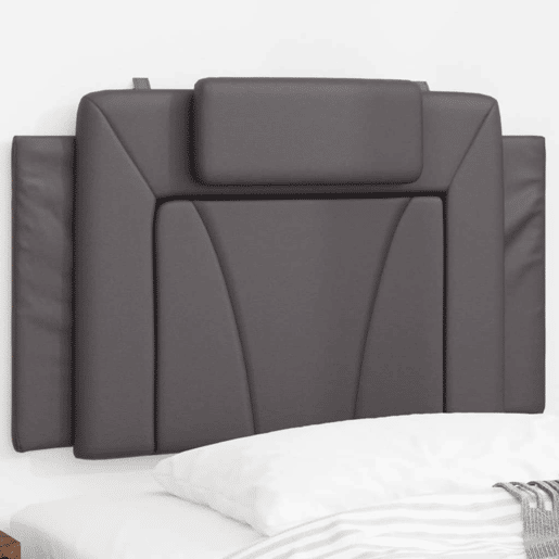 Almofadão de Cabeceira - Cabeceira de cama 80 cm couro artificial cinzento