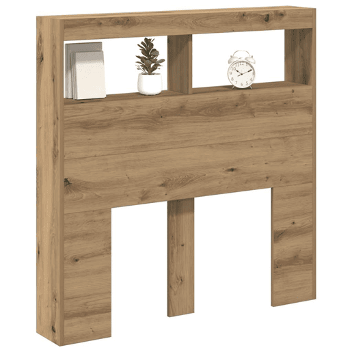 Armário Cabeceira - Cabeceira de cama c luzes LED 100x17x102 cm carvalho artisiano
