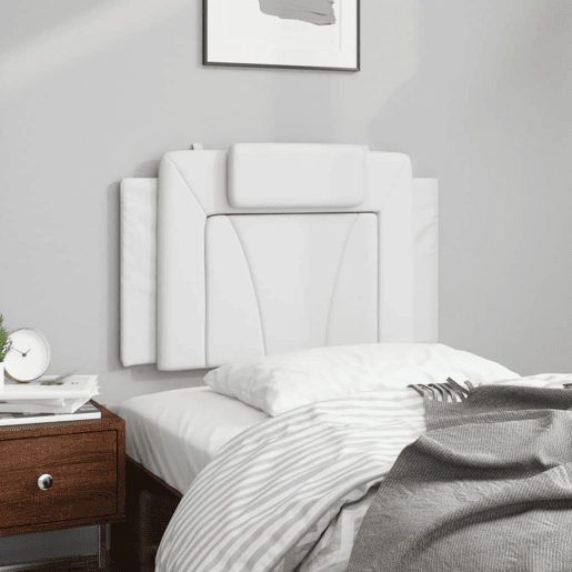 Almofadão de Cabeceira - Cabeceira de cama 90 cm couro artificial branco