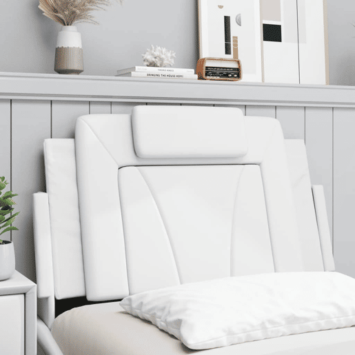 Almofadão de Cabeceira - Cabeceira de cama 90 cm couro artificial branco