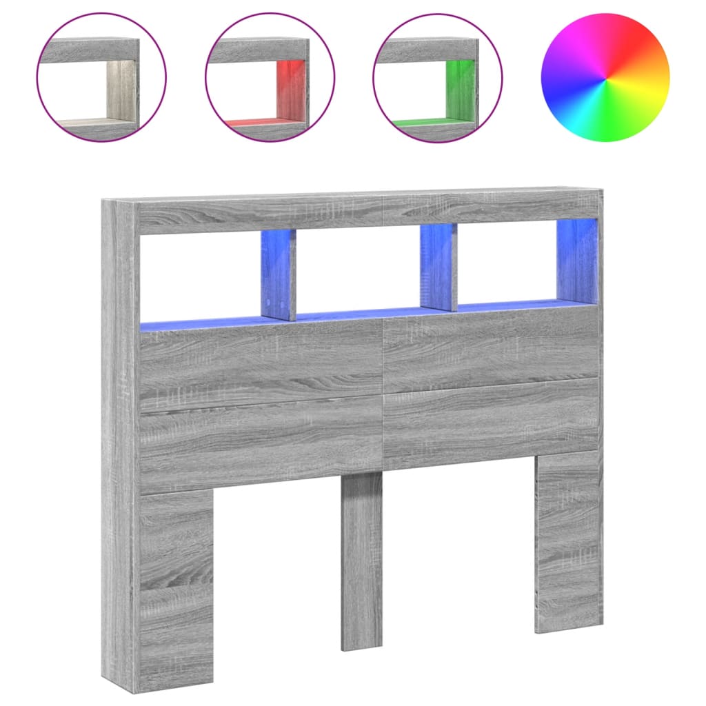 Cabecero cama - Mueble cabecero 120 Gris/ Madera