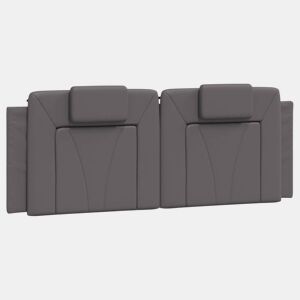 Almofadão de Cabeceira - Cabeceira de cama 120 cm couro artificial cinzento