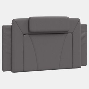 Almofadão de Cabeceira - Cabeceira de cama 100 cm couro artificial cinzento