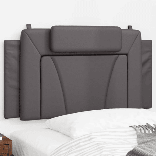 Almofadão de Cabeceira - Cabeceira de cama 100 cm couro artificial cinzento