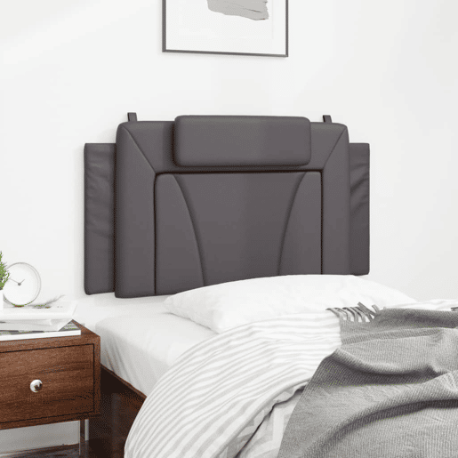 Almofadão de Cabeceira - Cabeceira de cama 100 cm couro artificial cinzento