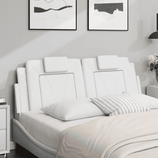 Almofadão de Cabeceira - Cabeceira de cama 120 cm couro artificial branco