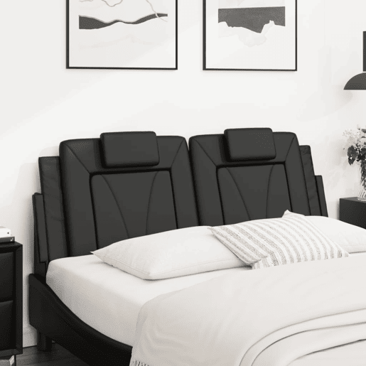Almofadão de Cabeceira - Cabeceira de cama 120 cm couro artificial preto