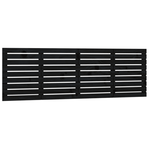 Cabeceira - Cabeceira de cama de parede 166x3x63 cm madeira de pinho maciça preto