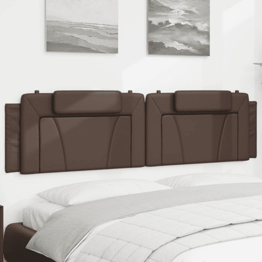 Almofadão de Cabeceira - Cabeceira de cama 200 cm couro artificial castanho
