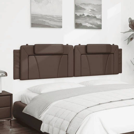 Almofadão de Cabeceira - Cabeceira de cama 200 cm couro artificial castanho