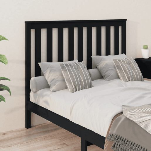 Cabeceira - Cabeceira de cama 126x6x101 cm pinho maciço preto