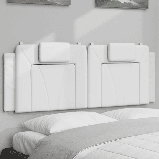 Almofadão de Cabeceira - Cabeceira de cama 140 cm couro artificial branco