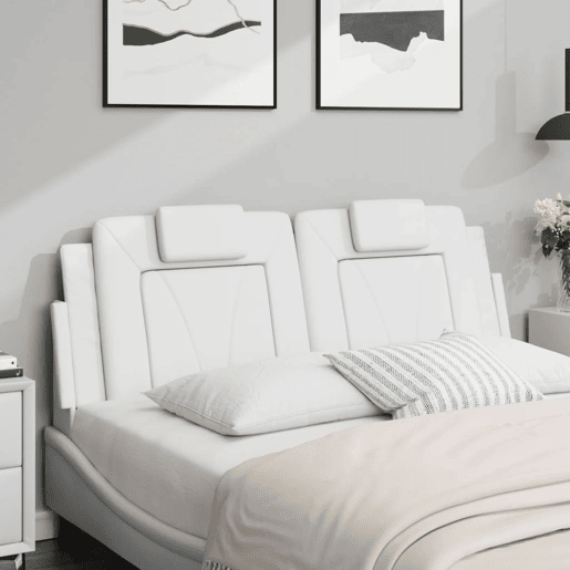 Almofadão de Cabeceira - Cabeceira de cama 140 cm couro artificial branco